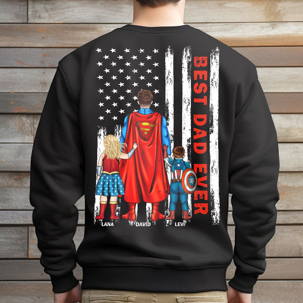 Personalized Christmas Tee For Dad – Best Dad Ever Hero Style 3natn050423