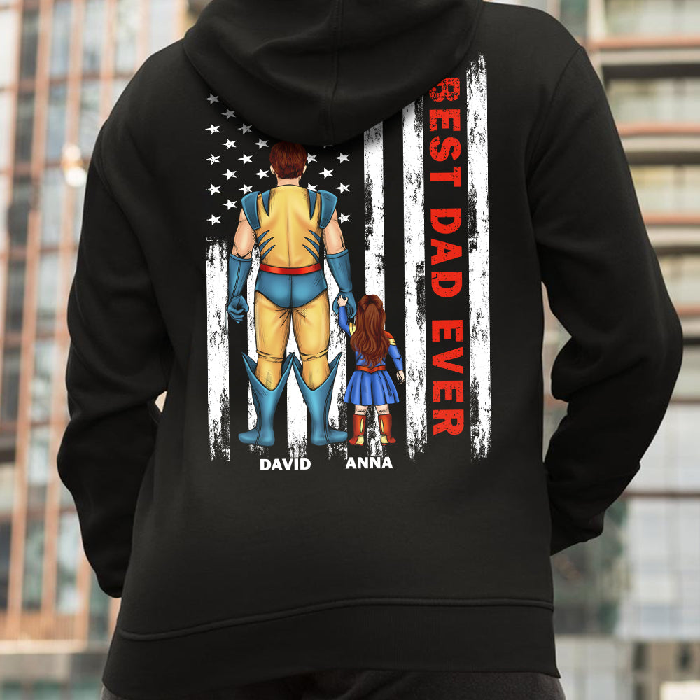 Personalized Christmas Tee For Dad – Best Dad Ever Hero Style 3natn050423