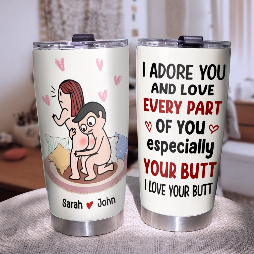 I Adore You Tumbler Cup With Romantic Couple - Personalized Gifts For Wife, Girlfriend