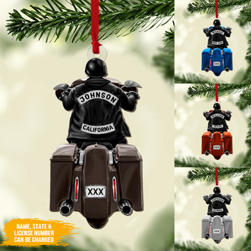 Biker Man Motorcycle Personalized Acrylic Ornament
