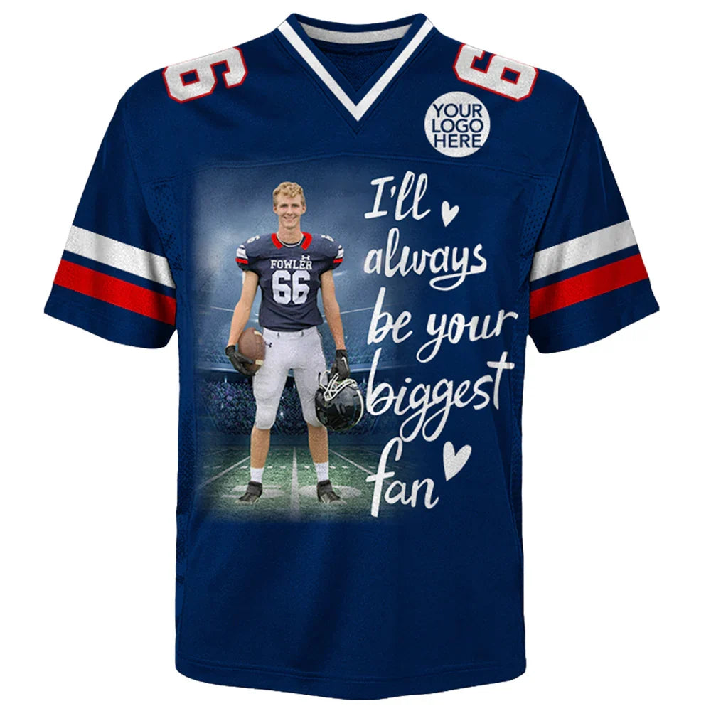 Custom Photo Football Game Day Football Jersey Gift For Football Lovers - Personalized Gift For Football Player