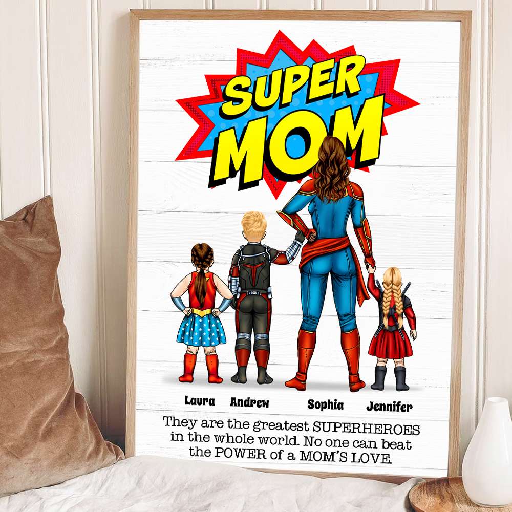Personalized Gifts For Dad Canvas Poster No One Can Beat Super Dad Father's Day Gifts