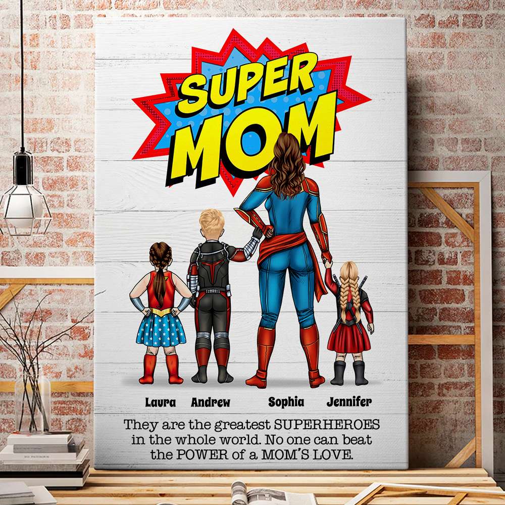 Super Mom Canvas Prints - Personalized Gifts For Mother's Day 04HUDT010323TM
