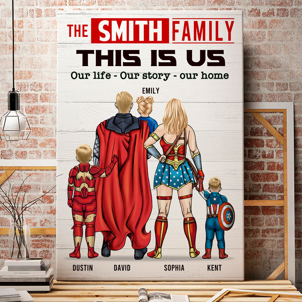 Super Family Canvas Print - Personalized Gifts For Family