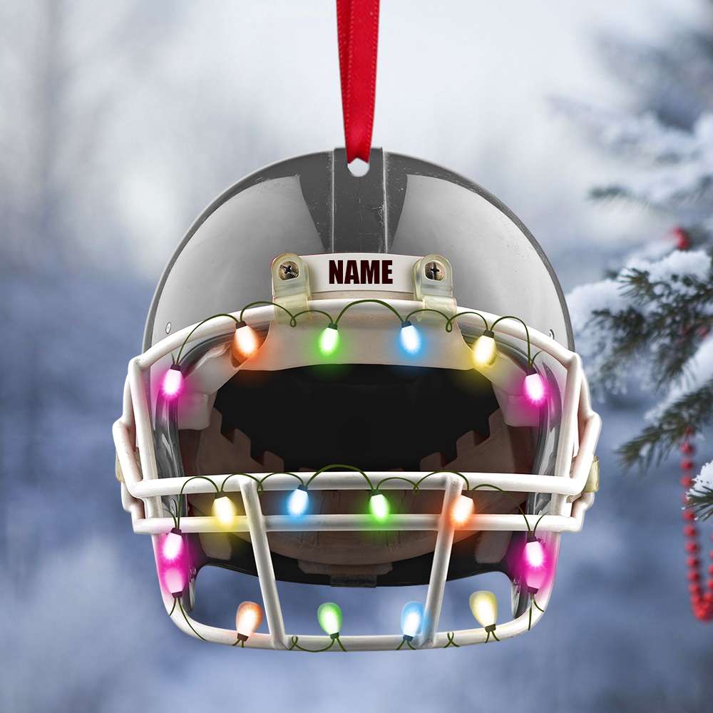 Personalized Gifts For Football Player Christmas Ornament 02acqn2210 Helmet Shape