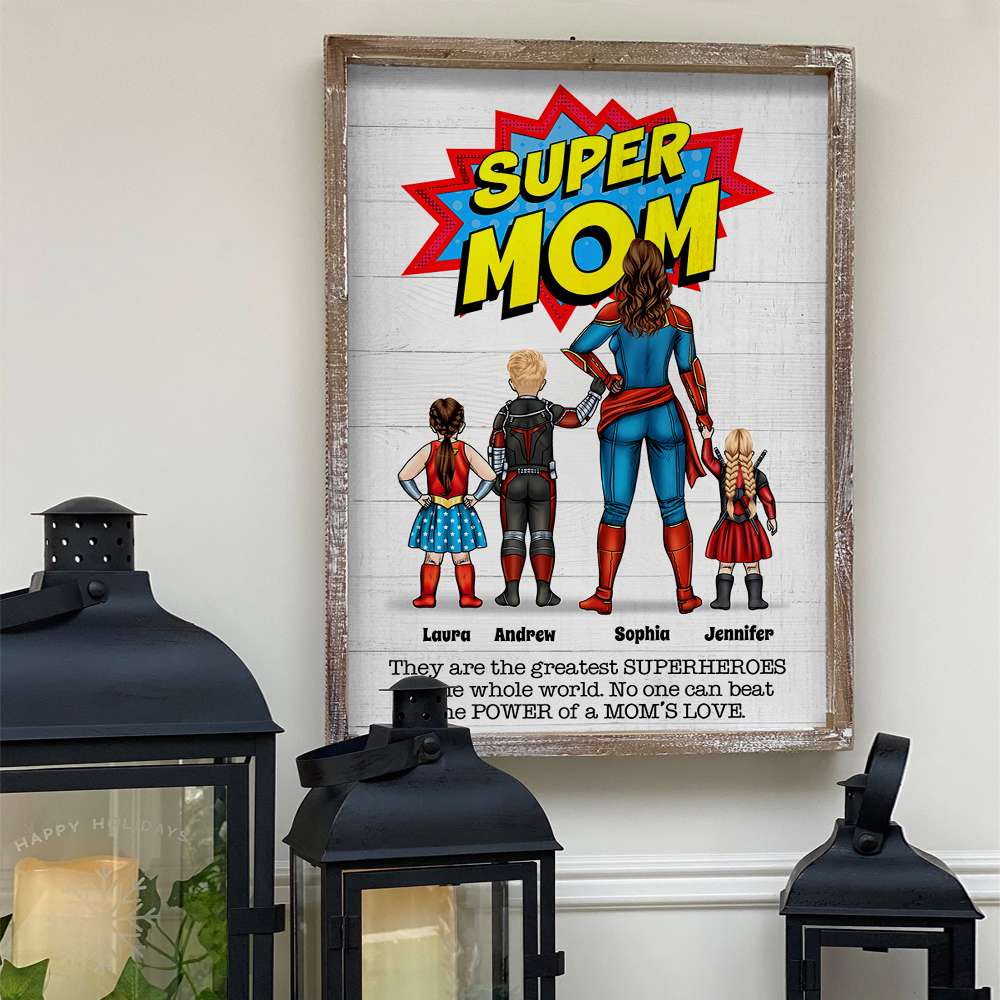 Personalized Gifts For Dad Canvas Poster No One Can Beat Super Dad Father's Day Gifts